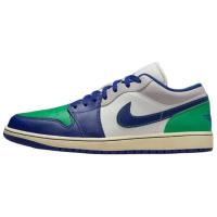 Jordan Air Jordan 1 Нижняя юбка Устойчивая к истиранию Низкий топ Винтажные баскетбольные кроссовки Мужские Белый Синий