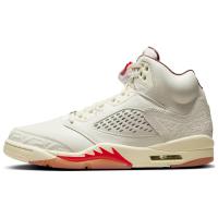 Jordan Air Джордан 5 Нижняя юбка Устойчивая к истиранию MID Топ Винтажные баскетбольные кроссовки Мужской Бело-зеленый