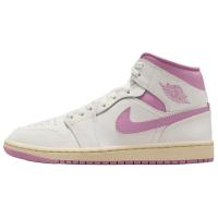 Jordan Air Jordan 1 Нижняя юбка Устойчивая к истиранию MID Топ Винтажные баскетбольные кроссовки Женские Белый Фиолетовый