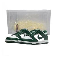 NIKE Dunk Детские Скейтбординги Низкие Белые и Зеленые + Подарочная коробка Для школьного возраста