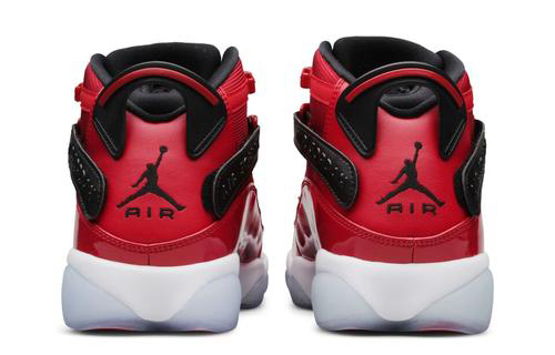Jordan Air Jordan 6 Кольца Амортизаторы Резистентная Нижняя Юбка Высокий Топ Винтажные Баскетбольные Кроссовки Унисекс Красный Лакированная Кожа
