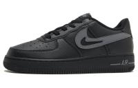 Nike Air FORCE 1 Детские Скейтбординги Низкие Кроссовки Черно-серые Унисекс