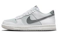 NIKE Dunk Детские Скейтбординги Низкие Кроссовки Бело-серый Унисекс