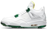 Jordan Air Jordan 4 GOLF 'Металлический зеленый' MID Топ Винтажные баскетбольные кроссовки Мужской Бело-зеленый