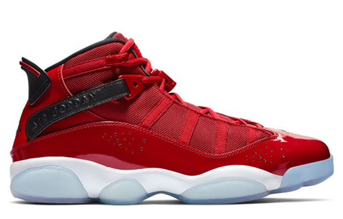 Jordan Air Jordan 6 Кольца Амортизаторы Резистентная Нижняя Юбка Высокий Топ Винтажные Баскетбольные Кроссовки Унисекс Красный Лакированная Кожа