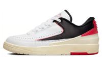 Jordan Air Джордан 2 Low 'Black Satin' Низкий Топ Винтажные Баскетбольные Кроссовки Женские Белые Красные