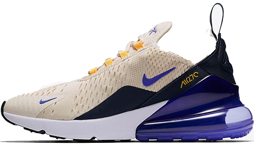 Nike Air Max 270 Low Топ Марафон Беговые кроссовки Женские Бежевый Белый Синий