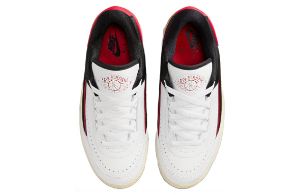 Jordan Air Джордан 2 Low 'Black Satin' Низкий Топ Винтажные Баскетбольные Кроссовки Женские Белые Красные