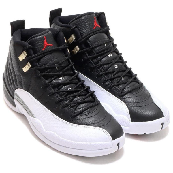 Jordan Air Джордан 12 Slip-resistant MID Топ Винтажные баскетбольные кроссовки Мужской Белый черный