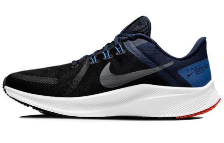 Nike Quest 4 Амортизаторы Ударопрочный Устойчивый к истиранию Легкий Низкий Топ Беговые кроссовки Мужские Черный Синий