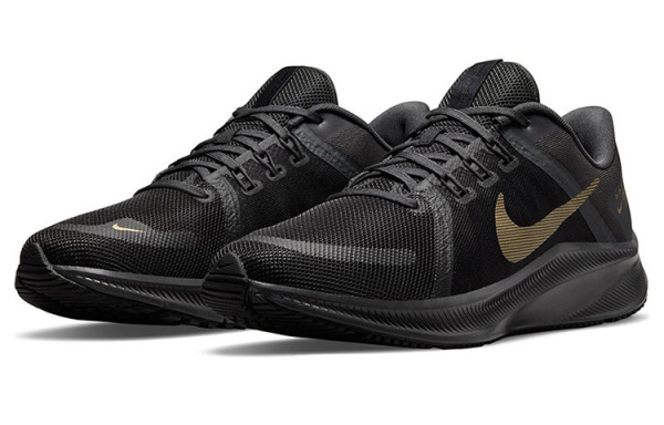 Nike Quest 4 Дышащие Низкие Беговые Кроссовки Мужские Черные Золотые