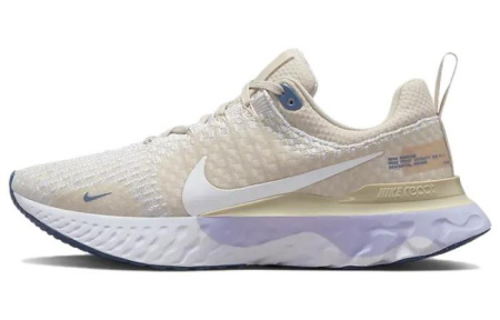 Nike React Infinity Run Flyknit 3 Low Топ Тренировочные Беговые Кроссовки Женские Бежево-фиолетовые
