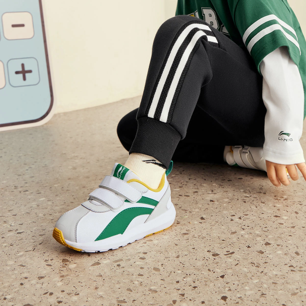 LINING YOUNG Sports Life Collection Детская Повседневная Обувь Низкий Верх Стандартный Белый/Светлый Лайм/Chili Бирюзовый Kids