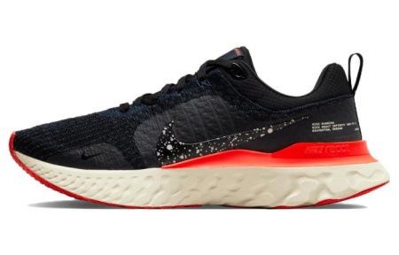 Nike React Infinity Run Flyknit 3 Износостойкий и Легкий Низкий Топ Повседневные Беговые кроссовки Мужские Черные и Красные