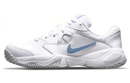 Nike Амортизация Устойчивый к истиранию Покрытие устойчивое к царапинам Низкий топ Кроссовки для тенниса Женские Белый Синий
