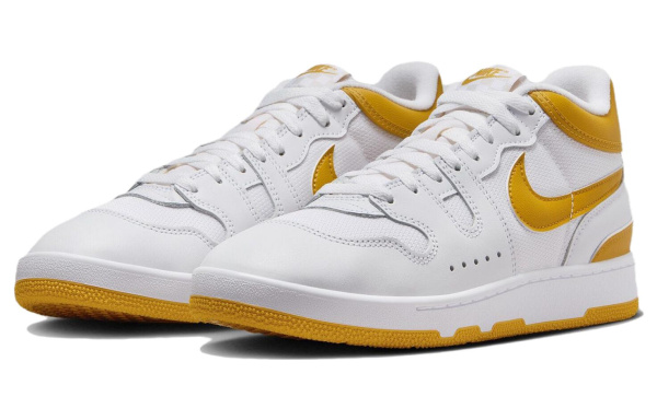 Nike Mac Attack 'Белый и Желтый охристый' Slip-resistant Abrasion-resistant MID Скейтбординг Кроссовки Unisex Белый Желтый