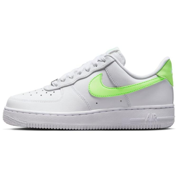 Nike Air FORCE 1 Кроссовки для скейтбординга Низкие Белые/Лаймово-зеленые Унисекс