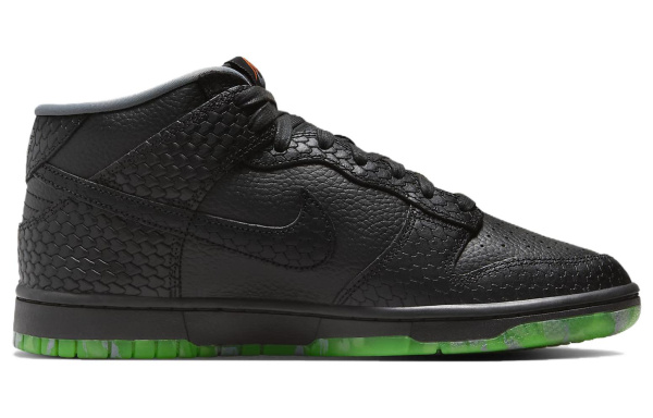 NIKE Dunk Кроссовки для скейтбординга MID Топ Черно-зеленый Мужские