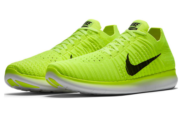 Nike Free RN Амортизация Износостойкий MID Топ Беговые кроссовки Мужские Зеленый Черный