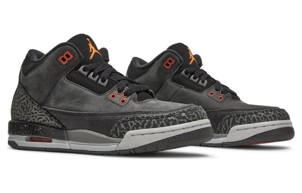Jordan Air Jordan 3 Retro Fear MID Топ Винтажные Баскетбольные Кроссовки Женские Черные