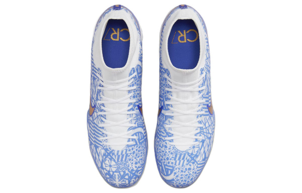 Nike Zoom Mercurial Superfly 9 IC IN Для помещений Противоскользящие Легкие Амортизирующие Футбольные бутсы Мужские Синие Белые