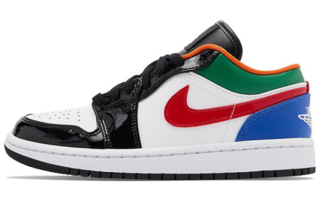 Jordan Air Jordan 1 Low 'MULTI Цвет' Низкий Топ Винтажные Баскетбольные Кроссовки Женские Черный Белый Зеленый