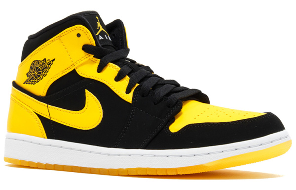 Jordan Air Jordan 1 Ретро MID New Love MID Топ Баскетбольные кроссовки Унисекс Черный Желтый Выпуск 2017 года