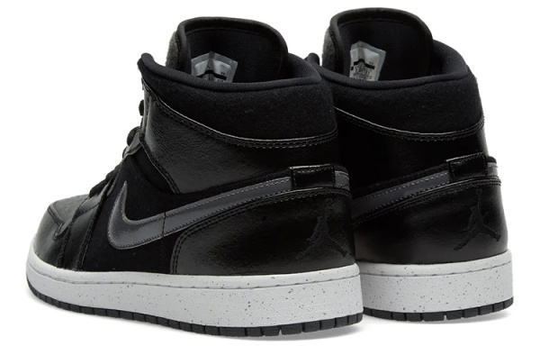 Jordan Air Jordan 1 MID Топ Винтажные баскетбольные кроссовки Мужской Черный Серый