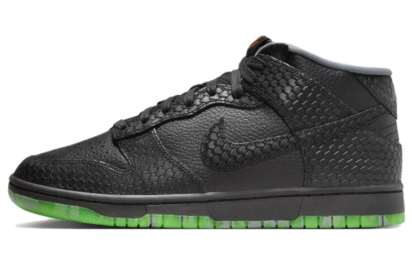 NIKE Dunk Кроссовки для скейтбординга MID Топ Черно-зеленый Мужские