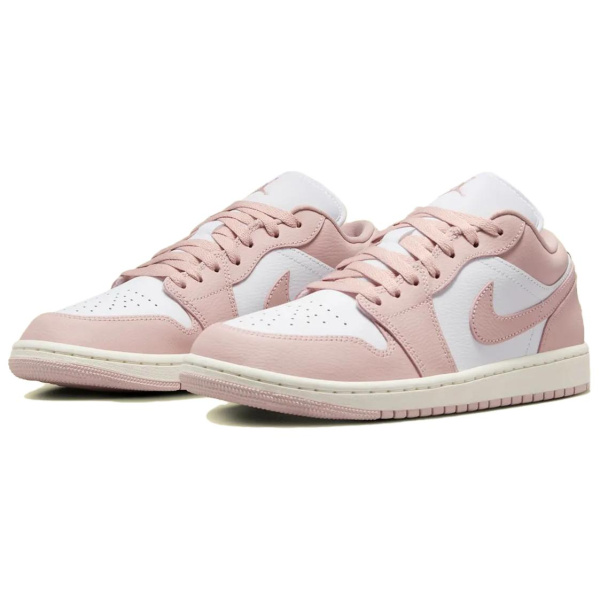 Jordan Air Jordan 1 Slip-on Устойчивый к истиранию Низкий топ Скейтбординг Женские Розовый Белый