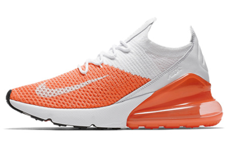 Nike Air Max 270 MID Топ Беговые кроссовки Женские Белый Оранжевый