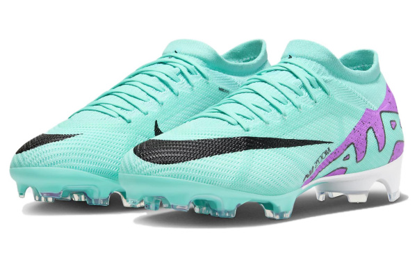 Nike Mercurial Vapor 15 FG Твердый грунт противоскользящие и устойчивые к истиранию футбольные бутсы мужские зеленый фиолетовый