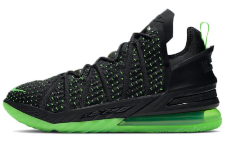 Nike Lebron 18 Low Топ Баскетбольные кроссовки для игры Мужской Черный зеленый белый Азиатская версия
