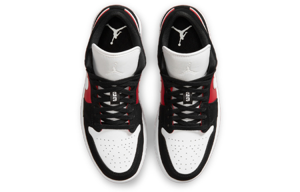Jordan Air Jordan 1 Low Топ Винтажные Баскетбольные Кроссовки Женские Черный Белый Красный