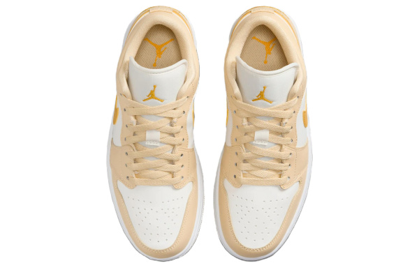Jordan Air Jordan 1 Low Топ Скейтборд Кроссовки Женские Бежево-Желтые