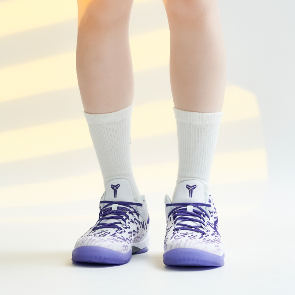 NIKE Kobe 8 Детские баскетбольные кроссовки Низкие Белые Фиолетовые Унисекс