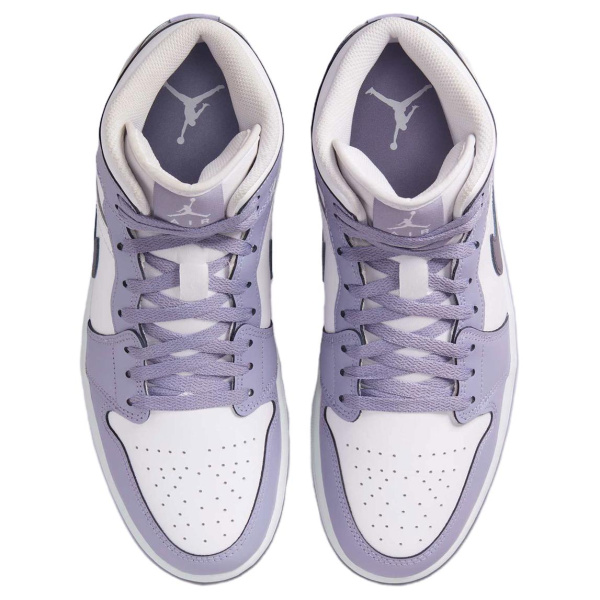 Jordan Air Jordan 1 Нижняя юбка Устойчивая к истиранию MID Топ Винтажные баскетбольные кроссовки Унисекс Белый фиолетовый