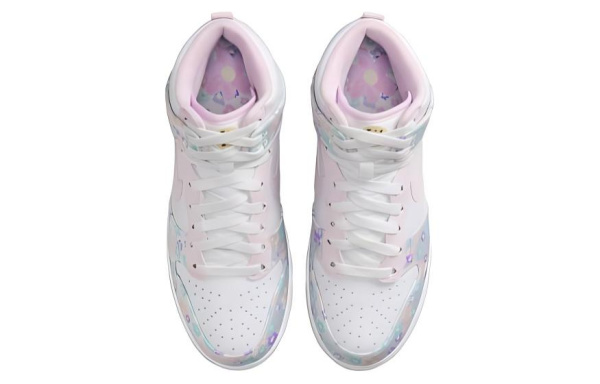 NIKE Dunk Кроссовки для скейтбординга MID Топ Бело-розовый Женские