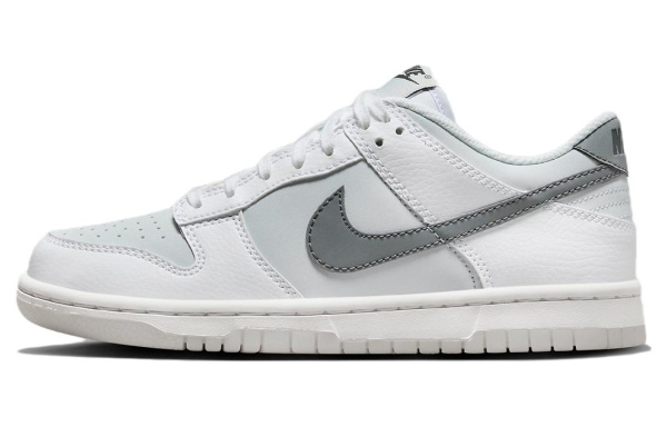 NIKE Dunk Детские Скейтбординги Низкие Кроссовки Бело-серый Унисекс