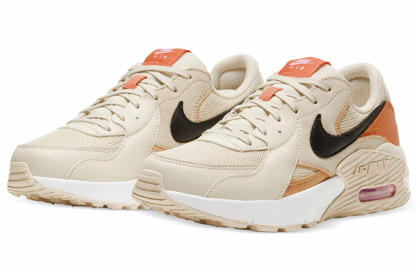 Nike Air Max Excee Low Топ Air Cushion Повседневные Беговые Кроссовки Женские Бежевый Белый Оранжевый