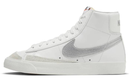Nike Blazer Покрытие Slip-Resistant и Abrasion-Resistant MID Топ Скейтборд Кроссовки Женские Белые Серые
