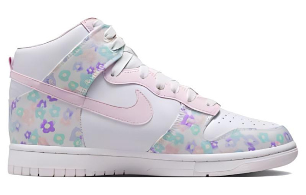 NIKE Dunk Кроссовки для скейтбординга MID Топ Бело-розовый Женские