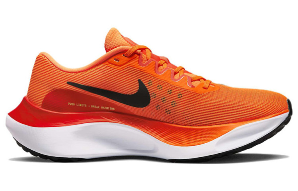 Nike Zoom Fly 5 Амортизаторы Устойчивые к истиранию Низкий Топ Карбоновая плита Беговые кроссовки Мужские Оранжевые Черные
