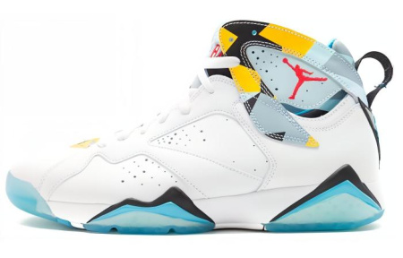 Jordan Air JORDAN 7 Ретро N7 Non Slip Легкий MID Топ Винтажные баскетбольные кроссовки Мужской Белый