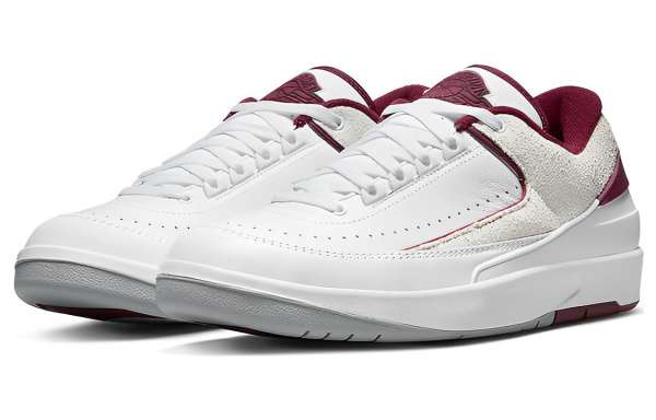 Jordan Air Джордан 2 'Cherrywood' Low Топ Винтажные баскетбольные кроссовки Мужской Белый бургундский