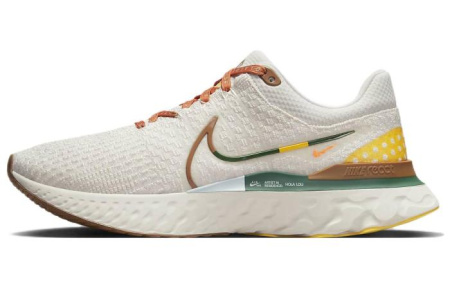 Nike React Infinity Run Flyknit 3 Амортизаторы Устойчивые к истиранию Низкий топ Беговые кроссовки Унисекс Бежевый