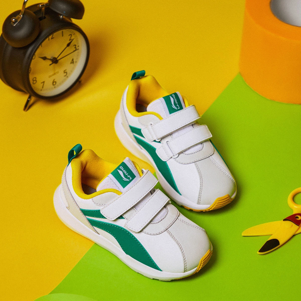 LINING YOUNG Sports Life Collection Детская Повседневная Обувь Низкий Верх Стандартный Белый/Светлый Лайм/Chili Бирюзовый Kids
