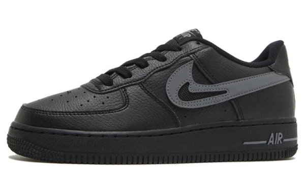 Nike Air FORCE 1 Детские Скейтбординги Низкие Кроссовки Черно-серые Унисекс