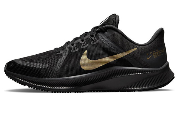 Nike Quest 4 Дышащие Низкие Беговые Кроссовки Мужские Черные Золотые