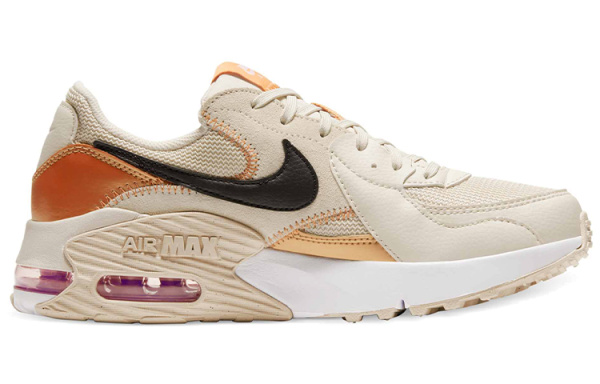 Nike Air Max Excee Low Топ Air Cushion Повседневные Беговые Кроссовки Женские Бежевый Белый Оранжевый